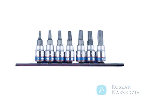 ZESTAW NASADEK 1/4" TORX Z OTWOREM 7 szt., 2037 T10 - T40, King Tony