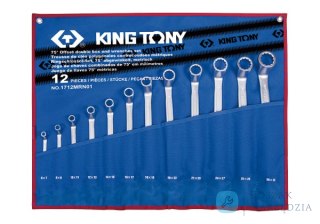 ZESTAW KLUCZY OCZKOWYCH ODGIĘTYCH 75° 12cz. 6 - 32mm, ETUI King Tony