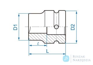 NASADKA DŁUGA UDAROWA 1" 20mm x 60mm, 4-kąt, DO OSI TYLNEJ King Tony