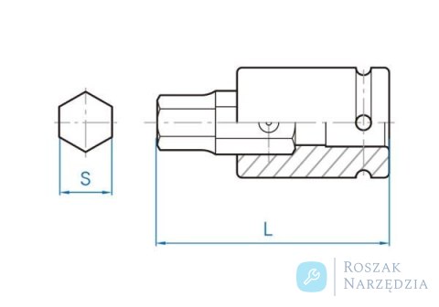 NASADKA UDAROWA Z KOŃCÓWKĄ HEX 3/4" 27mm x 87,5mm King Tony