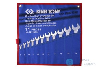 ZESTAW KLUCZY PŁASKO-OCZKOWYCH 11cz. 8 - 24mm, ETUI King Tony