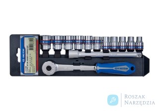 ZESTAW NASADEK 3/8" 13cz. KRÓTKIE 12-kąt. 8 - 19mm Z GRZECHOTKĄ, CHROM King Tony