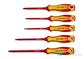 ZESTAW WKRĘTAKÓW IZOLOWANYCH 5cz.KRZYŻAK PH No.1x 100, No.2x100, PŁASKIE 4x100, 5,5x125, 6,5x150 King Tony