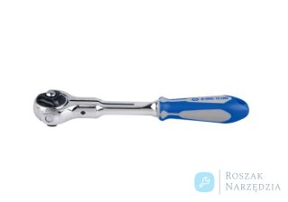 GRZECHOTKA 1/4" Z RUCHOMĄ GŁOWICĄ 72 ZĘBY, Z PRZYCISKIEM, 150mm, UCHWYT GUMOWY King Tony