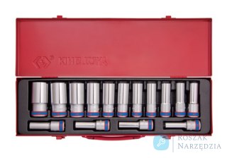 ZESTAW NASADEK 1/2" 15cz. DŁUGIE 6-kąt. KASETA King Tony