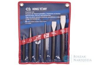 ZESTAW WYBIJAKÓW I PRZECINAKÓW 6 cz., ETUI King Tony