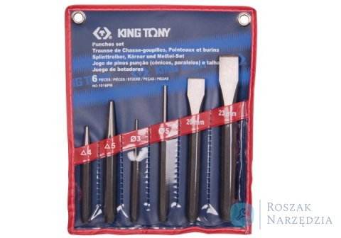 ZESTAW WYBIJAKÓW I PRZECINAKÓW 6 cz., ETUI King Tony