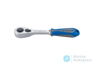 GRZECHOTKA Z PRZYCISKIEM 1/4" 90 ZĘBÓW 140mm UCHWYT GUMOWY King Tony