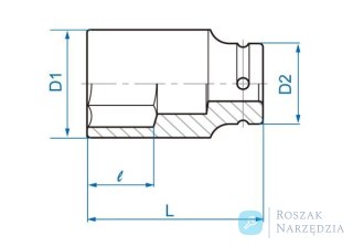 NASADKA DŁUGA UDAROWA 3/4" 41mm x 90mm, 6-kąt. King Tony
