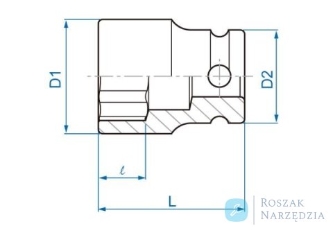 NASADKA KRÓTKA UDAROWA 1/4" 10mm x 23mm, 6-kąt King Tony