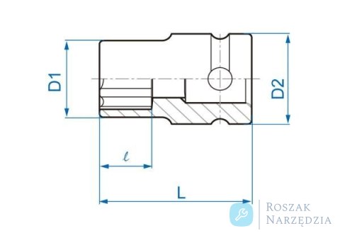 NASADKA KRÓTKA UDAROWA GWIAZDKOWA 1/2" E20 x 38mm King Tony