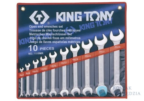 ZESTAW KLUCZY PŁASKICH 10cz. 6 - 28mm, ETUI King Tony