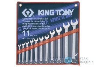 ZESTAW KLUCZY PŁASKO-OCZKOWYCH CALOWYCH 1/4 - 15/16", 11cz. ETUI King Tony