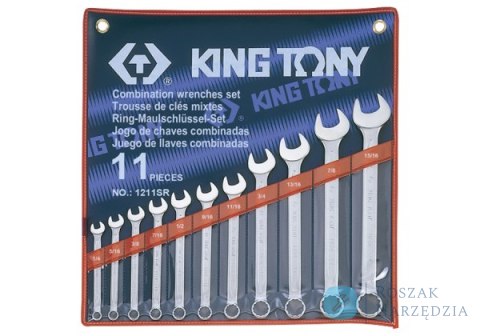 ZESTAW KLUCZY PŁASKO-OCZKOWYCH CALOWYCH 1/4 - 15/16", 11cz. ETUI King Tony
