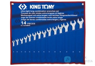 ZESTAW KLUCZY PŁASKO-OCZKOWYCH DŁUGICH 14cz. 8 - 24mm, ETUI King Tony