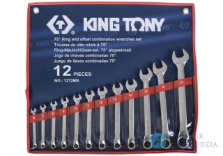 ZESTAW KLUCZY PŁASKO-OCZKOWYCH ODGIĘTYCH 12cz. 6 - 22mm, ETUI King Tony