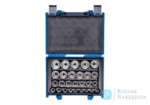 ZESTAW NASADEK 1/2", 27cz. KRÓTKIE 6-kąt. 8 - 36mm, WALIZKA King Tony ZESTAW NASADEK 1/2", 27cz. KRÓTKIE 6-kąt. 8 - 36mm, WALIZKA King Tony