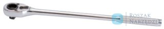 GRZECHOTKA DWUSTRONNA 1/2" Z 12-kąt. GNIAZDEM (NASADKĄ) 19mm 32 ZĘBY 250mm UCHWYT MOLETOWANY King Tony