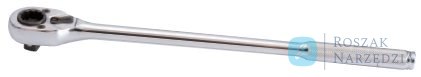 GRZECHOTKA DWUSTRONNA 1/2" Z 12-kąt. GNIAZDEM (NASADKĄ) 19mm 32 ZĘBY 250mm UCHWYT MOLETOWANY King Tony