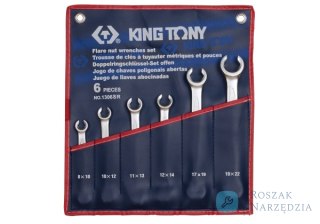 ZESTAW KLUCZY CALOWYCH DO PRZEWODÓW HAMULCOWYCH 6cz. 5/16" - 7/8", ETUI King Tony