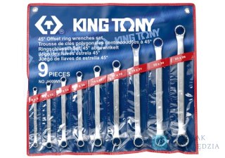 ZESTAW KLUCZY OCZKOWYCH ODGIĘTYCH 45° 9cz. 8 - 26mm, ETUI King Tony