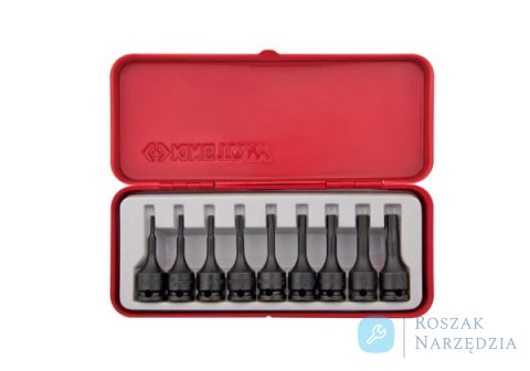 ZESTAW NASADEK UDAROWYCH 3/8" Z KOŃCÓWKĄ TORX 9cz. T10 - T50, KASETA King Tony