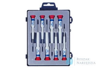 ZESTAW WKRĘTAKÓW PRECYZYJNYCH 8cz. KRZYŻAK PH No.000 - 1 x 40mm, PŁASKIE 1,5 - 3,0 x 40mm, PUDEŁKO King Tony