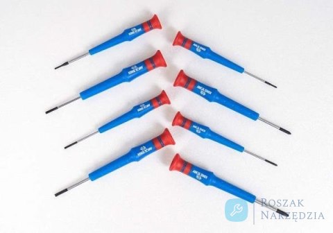 ZESTAW WKRĘTAKÓW PRECYZYJNYCH 8cz. KRZYŻAK PH No.000 - 1 x 40mm, PŁASKIE 1,5 - 3,0 x 40mm, PUDEŁKO King Tony