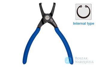 SZCZYPCE DO PIERŚCIENI SEGERA WEWNĘTRZNYCH WYGIĘTE, dł.175 mm, ZAKRES 19-60mm, UCHWYT PCV King Tony