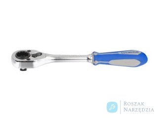 GRZECHOTKA DWUSTRONNA 1/2" Z 12-kąt. GNIAZDEM (NASADKĄ) 19mm 32 ZĘBY 400mm UCHWYT GUMOWY King Tony