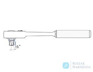 GRZECHOTKA UCHYLNA 3/8" 32 ZĘBY 200mm UCHWYT MOLETOWANY, BLOKADA King Tony