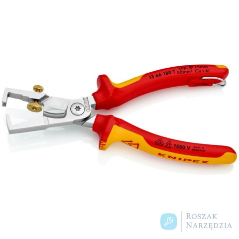 KNIPEX StriX® 13 66 180 T Szczypce do zdejmowania izolacji z nożycami do kabli KNIPEX