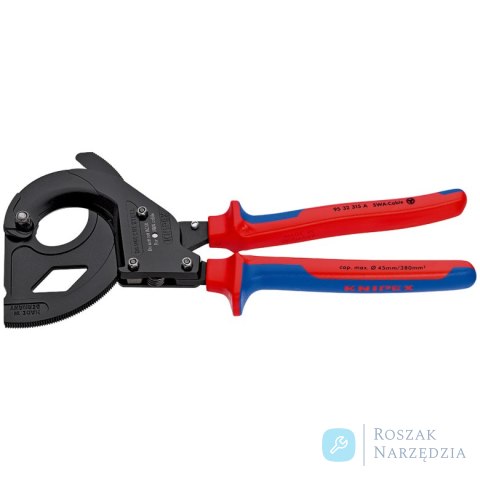 Nożyce do kabli 95 32 315 A (z mechanizmem zapadkowym) Do kabli zbrojonych drutem stalowym (SWA) KNIPEX Nożyce do kabli 95 32 315 A (z mechanizmem zapadkowym) Do kabli zbrojonych drutem stalowym (SWA) KNIPEX