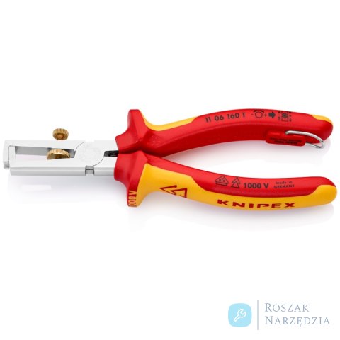 Szczypce do ściągania izolacji 11 06 160 T Ze sprężyną rozwierającą, uniwersalne KNIPEX