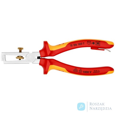 Szczypce do ściągania izolacji 11 06 160 T Ze sprężyną rozwierającą, uniwersalne KNIPEX