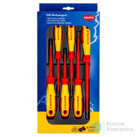 Zestaw wkrętaków  VDE  00 20 12 V02 Do śrub z rowkiem / Phillips® KNIPEX