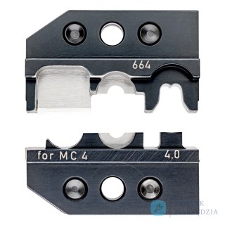 Matryca zagniatająca 97 49 66 4 Do cięcia, ściągania izolacji i zagniatania złączy fotowoltaicznych MC 4 (Multi-Contact) KNIPEX