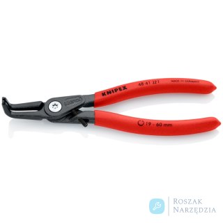 Precyzyjne szczypce do pierścieni osadczych 48 41 J21 Do montażu pierścieni wewnętrznych w otworach KNIPEX