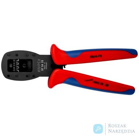 Szczypce do zagniatania wtyków miniaturowych 97 54 25 Do zagniatania równoległego Do złączy typu Micro-Fit firmy Molex LLC KNIPE