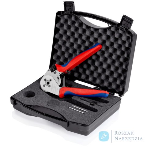 Szczypce z matrycą czterotrzpieniową do zagniatania styków wtykowych okrągłych 97 52 65 KNIPEX