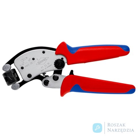 KNIPEX Twistor® T 97 53 19 Samonastawne szczypce do zagniatania tulejek kablowych Z głowicą obrotową KNIPEX