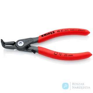 Precyzyjne szczypce do pierścieni osadczych 48 41 J11 Do montażu pierścieni wewnętrznych w otworach KNIPEX