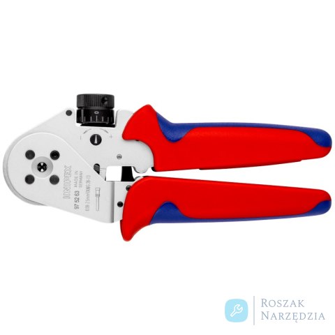 Szczypce z matrycą czterotrzpieniową do zagniatania styków wtykowych okrągłych 97 52 63 KNIPEX