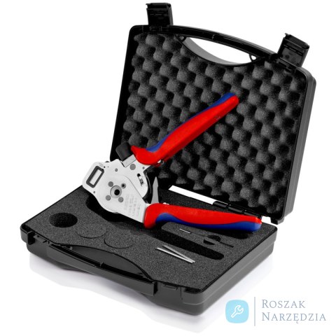 Szczypce z matrycą czterotrzpieniową do zagniatania styków wtykowych okrągłych 97 52 65 DG KNIPEX