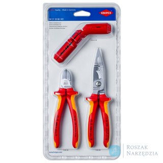 Zestaw narzędzi do prac elektroinstalacyjnych 00 31 30 BK V01 1 x 13 86 200, 1 x 16 95 01 SB, 1 x 70 06 160 KNIPEX