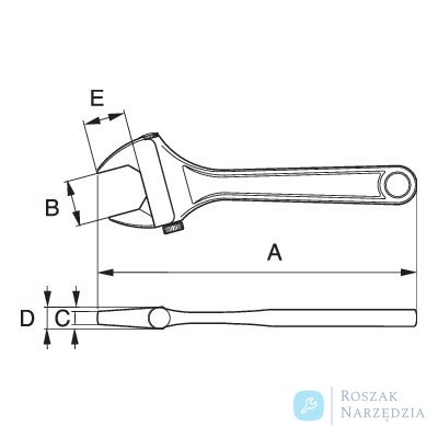 Klucz nastawny 6" z dolną nakrętką 91C BAHCO
