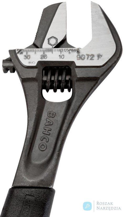 Klucz nastawny ERGO™ 257 mm, 33 mm otwarcie, fosforanowy z odwracalną szczęką i gumową rękojeścią BAHCO