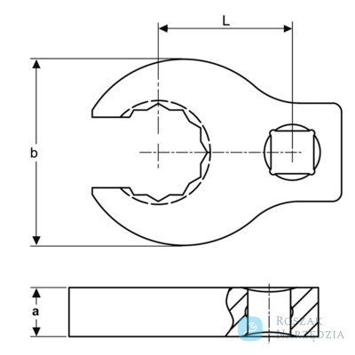 Klucz pazurowy oczkowy półotwarty 1/2" rozmiar 32 mm BAHCO