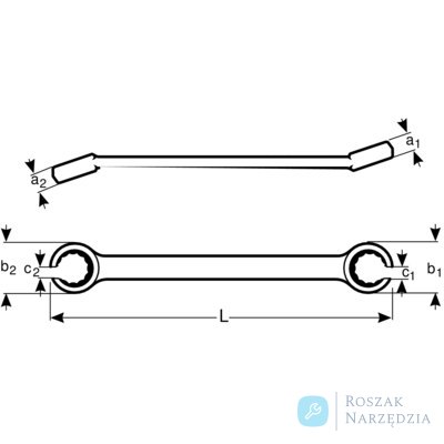 Klucz oczkowy otwarty odsadzony 14x17 mm BAHCO