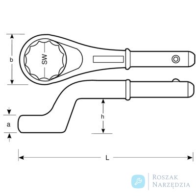 Klucz oczkowy odsadzony metryczny 60 mm BAHCO Klucz oczkowy odsadzony metryczny 60 mm BAHCO